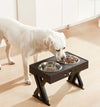 Adjustable height double-bowl feeding pet support table