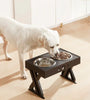 Adjustable height double-bowl feeding pet support table