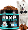 Hemp Calming Chews for Dog Anxiety & Stress Relief Treat Dry Dog Food Snack treats, Suit For All Breeds Dogs (SALMON,110 Chews)